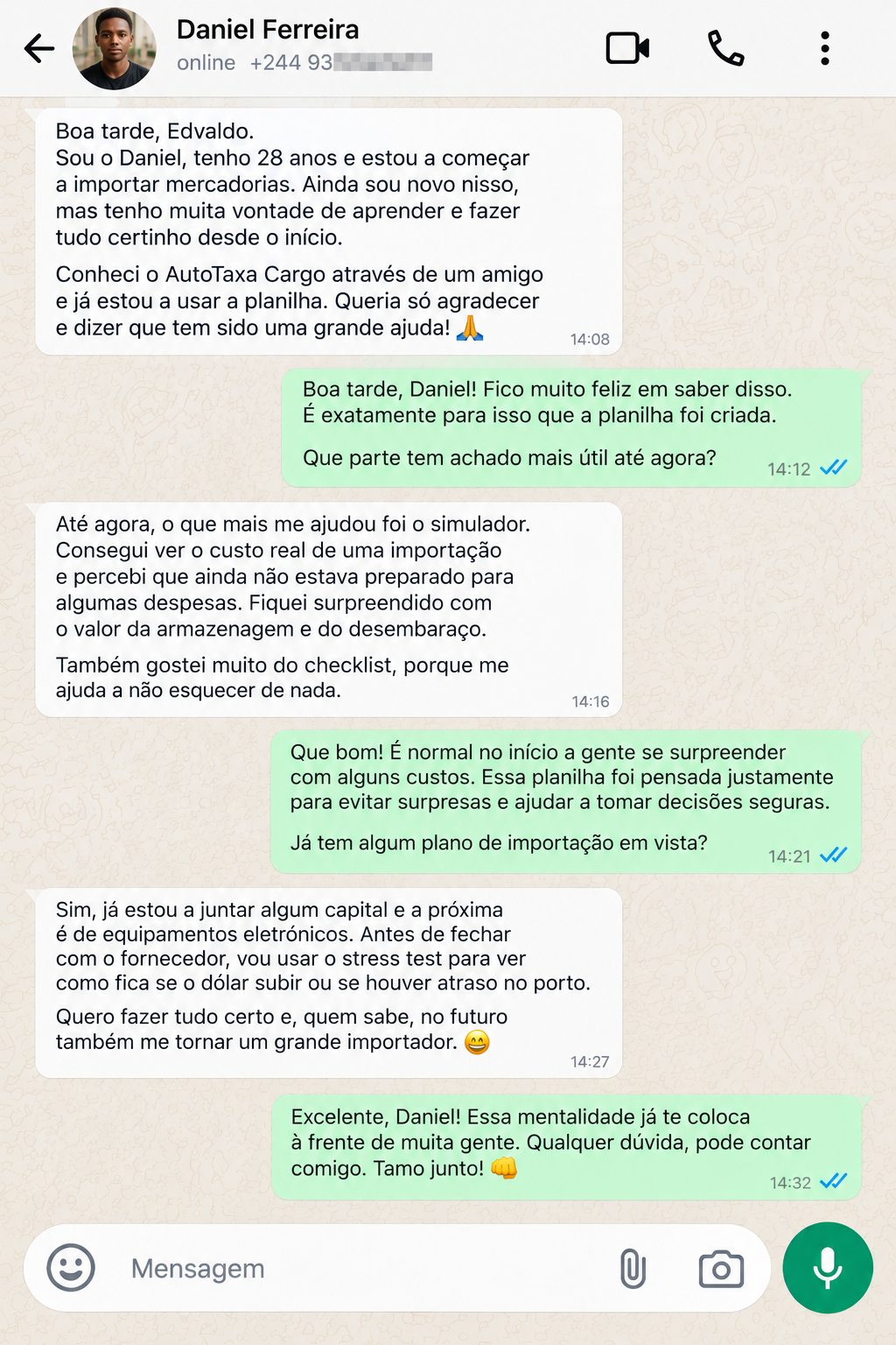 Testemunho de cliente no WhatsApp 4