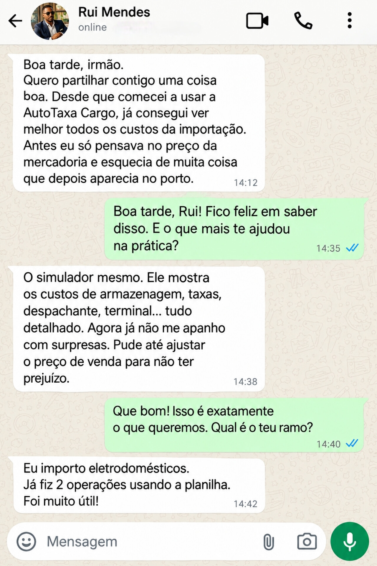 Testemunho de cliente no WhatsApp 5